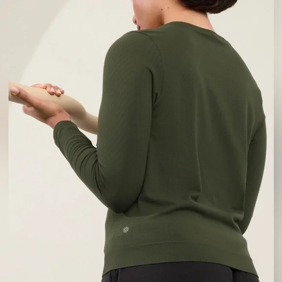 Athleta | In Motion Seamless Top | Sz L | Aspen Olive | NWT - Picture 3 of 9